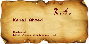 Kabai Ahmed névjegykártya